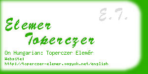 elemer toperczer business card