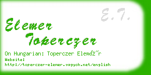 elemer toperczer business card